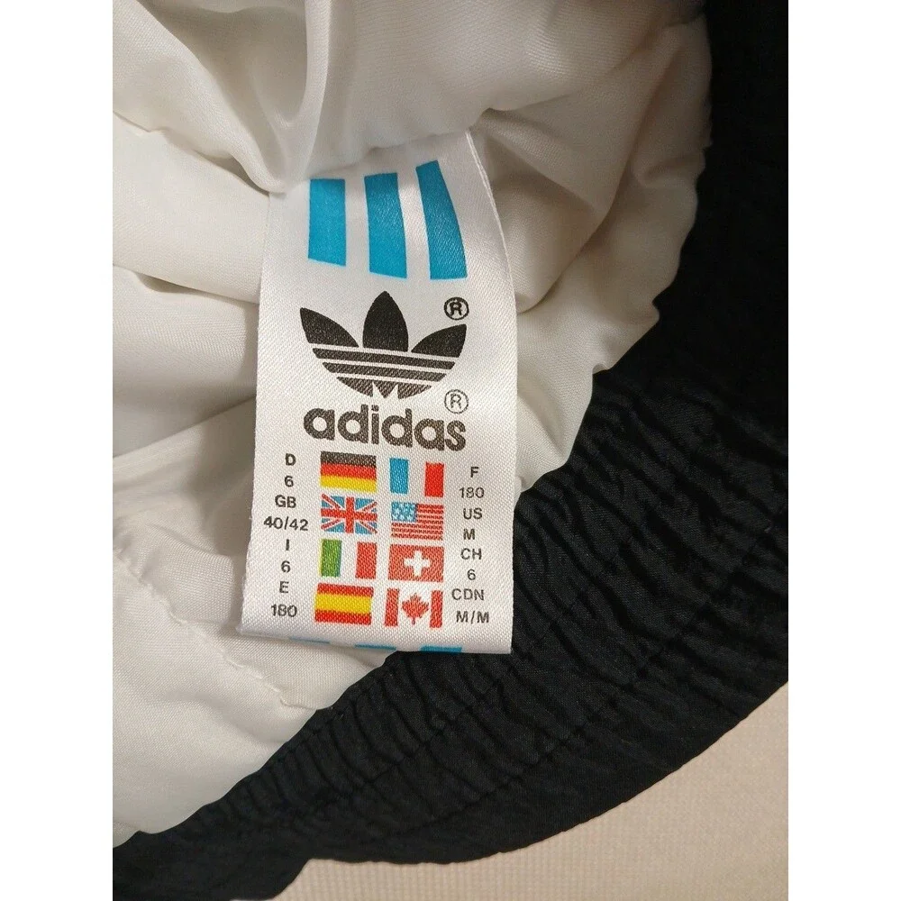 Vintage 90s Adidas Mens Medium Spell Out Pullover Hooded Puffer Anorak Jacket XL